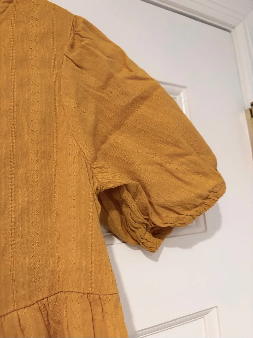 Old Navy Girls' Mustard Yellow Button-Front Tiered Dress